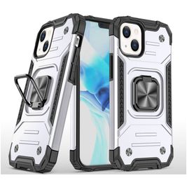 Mobigear Armor Ring iPhone 13 Pro Hoesje Hardcase Backcover Shockproof met Ringhouder - Zilver