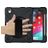 Mobigear SureGrip XGuard iPad Air 11 Inch (2025) Hoes Hard Kunststof,Siliconen Backcover + Stylus Houder + Schouderband + Standaard - Zwart