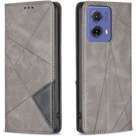 Mobigear Rhombus Slim Motorola Moto G85 Hoesje Bookcase - Grijs