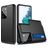 Mobigear Brushed Credit Card Slot Case Black Samsung Galaxy S21 Ultra