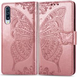 Mobigear Butterfly Samsung Galaxy A70 Hoesje Bookcase Portemonnee - Roségoud