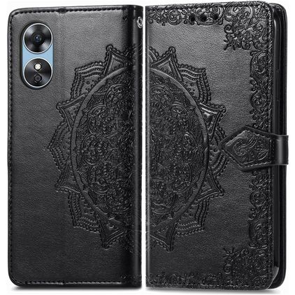 Mobigear Mandala OPPO A17 Hoesje Bookcase Portemonnee - Zwart