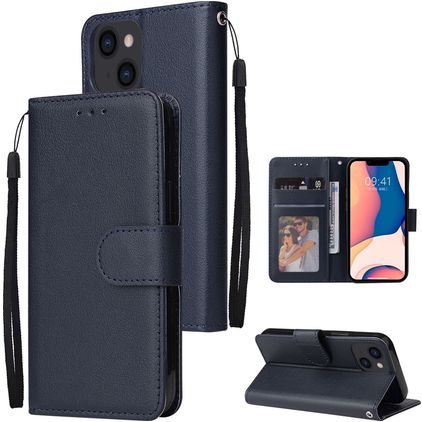 Mobigear Wallet iPhone 14 Hoesje Bookcase Portemonnee - Marineblauw
