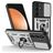 Mobigear Armor Ring Cam Slide Samsung Galaxy S25 FE Hoesje Hardcase Backcover Shockproof met Ringhouder en Camera Slider - Zilver