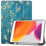 Mobigear Tri-Fold Gel iPad 8 (2020) Hoes TPU,Kunstleer Bookcase + Stylus Houder - Amandelbloesem