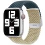 Mobigear Braided Dual Nylon Apple Watch Bandje Klemsluiting - 49/46/45/44 mm - Wit / Blauw