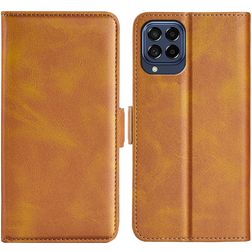 Mobigear Slim Magnet Samsung Galaxy M53 Hoesje Bookcase Portemonnee - Cognac