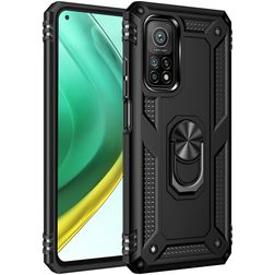 Mobigear Armor Ring Xiaomi Mi 10T Hoesje Hardcase Backcover Shockproof met Ringhouder - Zwart