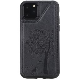 Mobigear Tree Wallet iPhone 11 Pro Hoesje Backcover met Pasjeshouder en Standaard - Zwart