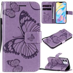 Mobigear Butterfly iPhone 12 Mini Hoesje Bookcase Portemonnee - Paars