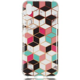 Mobigear Marble Huawei Y5 (2019) Hoesje Flexibel TPU Backcover - Cubes