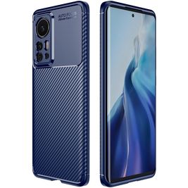 Mobigear Racing Xiaomi 12 Pro Hoesje Flexibel TPU Backcover - Blauw