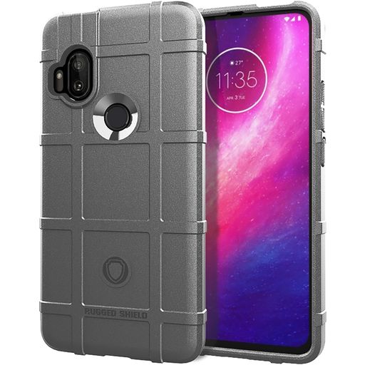 Mobigear Rugged Shield Motorola One Hyper Hoesje Flexibel TPU Backcover Shockproof - Grijs