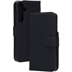 Mobiparts Samsung Galaxy S25 Plus Hoesje Echt Leer Bookcase Portemonnee - Zwart