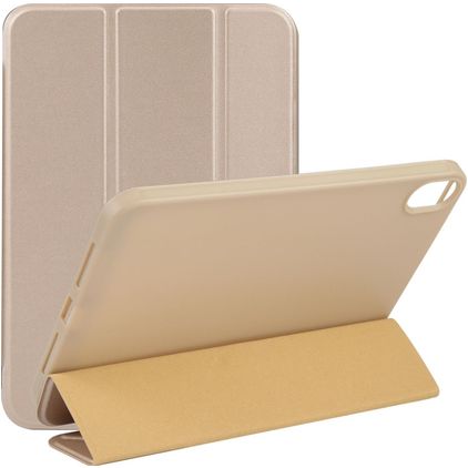 Mobigear Tri-Fold Gel iPad Mini 7 (2024) Hoes TPU,Kunstleer Bookcase - Goud