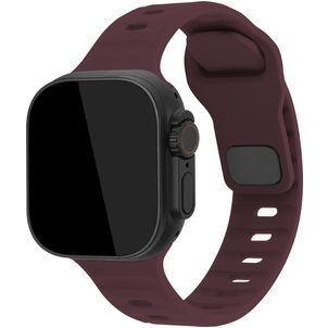 Mobilize Sports Siliconen Apple Watch Bandje Druksluiting - 49/46/45/44 mm - Bordeaux