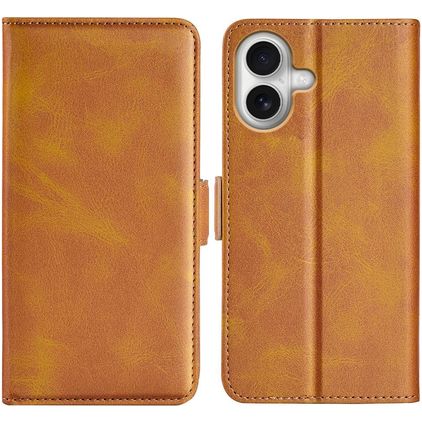 Mobigear Slim Magnet iPhone 17 Hoesje Bookcase Portemonnee - Cognac