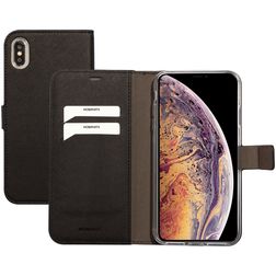 Mobiparts Saffiano Wallet iPhone XS Max Hoesje Bookcase Portemonnee - Zwart