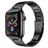 Mobigear Lissabon Stalen Apple Watch Bandje Vouwsluiting - 49/46/45/44 mm - Zwart