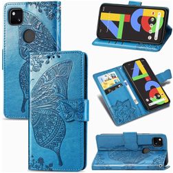 Mobigear Butterfly Google Pixel 4a Hoesje Bookcase Portemonnee - Blauw