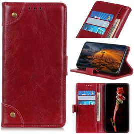 Mobigear Ranch Motorola Moto E22 Hoesje Bookcase Portemonnee - Bordeaux Rood