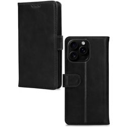 Mobilize Wallet iPhone 16 Pro Max Hoesje Echt Leer Bookcase Portemonnee - Zwart