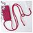 Mobigear Lanyard Card iPhone 15 Siliconen Hoesje met koord en Pasjeshouder - Bordeaux Rood