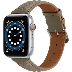 Mobigear Genova Leren Apple Watch Bandje Gespsluiting - 42/41/40/38 mm - Grijs