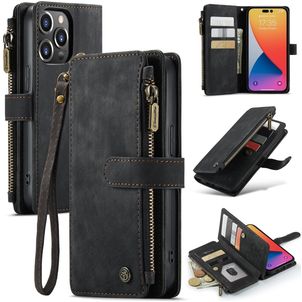 Caseme C30 iPhone 14 Pro Max Hoesje Bookcase Portemonnee - Zwart