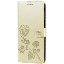 Mobigear Roses Samsung Galaxy J6 Plus Hoesje Bookcase Portemonnee - Goud