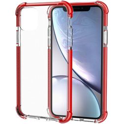 Mobigear Full Bumper iPhone 11 Pro Max Hoesje Hardcase Backcover Shockproof - Transparant / Rood