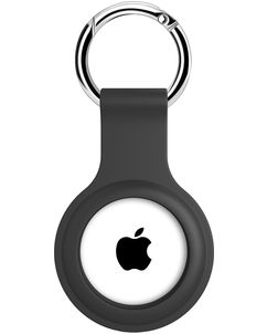 Xccess Keychain Apple AirTag Hoesje Flexibel Siliconen Sleutelhanger - Zwart