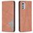 Mobigear Rhombus Slim Motorola Moto E32s Hoesje Bookcase - Bruin