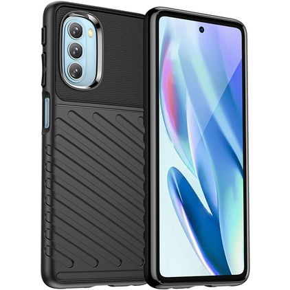 Mobigear Groove Motorola Moto G51 5G Hoesje Flexibel TPU Backcover - Zwart