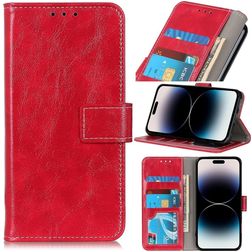 Mobigear Basic iPhone 14 Pro Hoesje Bookcase Portemonnee - Rood
