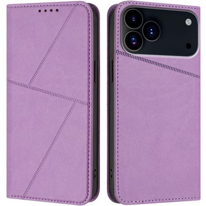 Mobigear Frosted Flip iPhone 17 Pro Max Hoesje Bookcase Portemonnee - Paars
