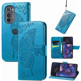 Mobigear Butterfly Motorola Edge (2022) Hoesje Bookcase Portemonnee - Blauw