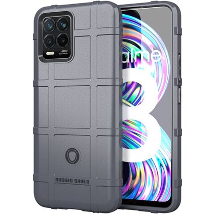 Mobigear Rugged Shield Realme 8 Hoesje Flexibel TPU Backcover Shockproof - Grijs
