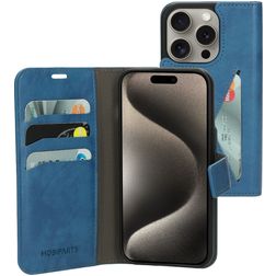 Mobiparts Classic Wallet iPhone 15 Pro Hoesje Bookcase Portemonnee - Steel Blue