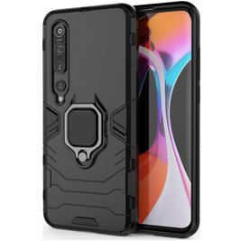 Mobigear Armor Ring Xiaomi Mi 10 Hoesje Hardcase Backcover Shockproof met Ringhouder - Zwart