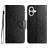 Mobigear Flowers iPhone 16 Plus Hoesje Bookcase Portemonnee - Zwart