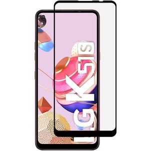 Mobigear Premium LG K51s Glazen Screenprotector - Case Friendly - Zwart