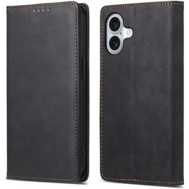 Mobigear Wallet iPhone 16 Hoesje Bookcase Portemonnee - Zwart
