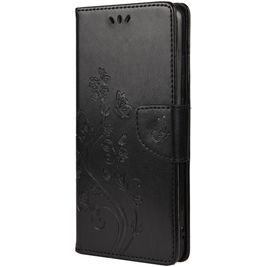 Mobigear Flowers Samsung Galaxy A33 Hoesje Bookcase Portemonnee - Zwart