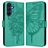 Mobigear Flowers Samsung Galaxy A17 Hoesje Bookcase Portemonnee - Groen