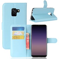 Mobigear Classic Samsung Galaxy A8 (2018) Hoesje Bookcase Portemonnee - Blauw