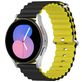 Mobigear Ocean Siliconen Smartwatch Bandje Gespsluiting - Universeel 20 mm aansluiting - Zwart / Geel