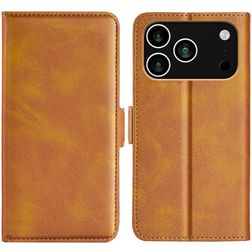 Mobigear Slim Magnet iPhone 17 Pro Hoesje Bookcase Portemonnee - Cognac