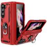 Mobigear Armor Ring Samsung Galaxy Z Fold 5 Hoesje Hardcase Backcover Shockproof met Ringhouder - Rood