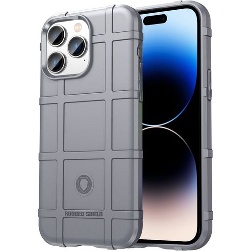 Mobigear Rugged Shield iPhone 14 Pro Max Hoesje Flexibel TPU Backcover Shockproof - Grijs